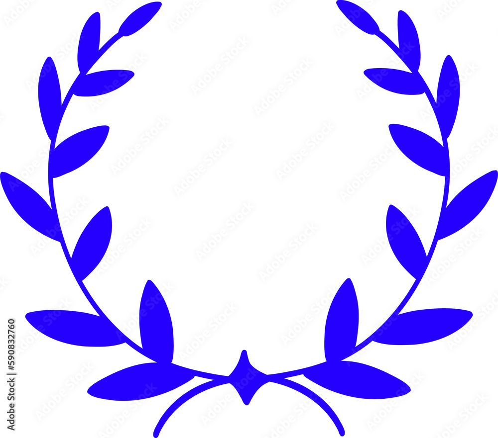 blue ceremonial frame with laurel wreath blue ceremonial frame with laurel wreath