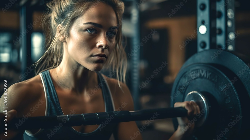 Obraz premium A woman sits and meditates and performs exercise created by ai