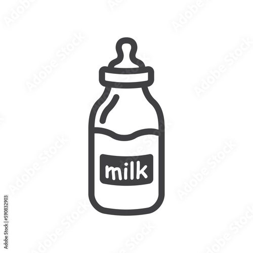 Milk bottle vector icon. Natural milk flat sign design. Milk symbol pictogram. UX UI icon  