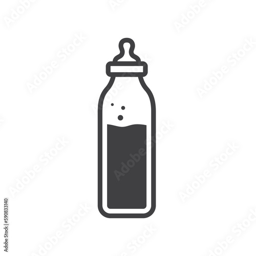 Milk bottle vector icon. Natural milk flat sign design. Milk symbol pictogram. UX UI icon  