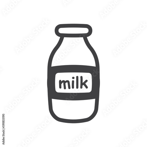 Milk bottle vector icon. Natural milk flat sign design. Milk symbol pictogram. UX UI icon  