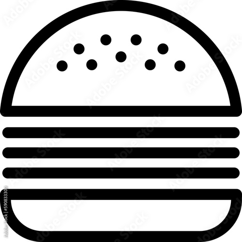 Burger line icon. Hamburger logo. Fast food outline emblem.