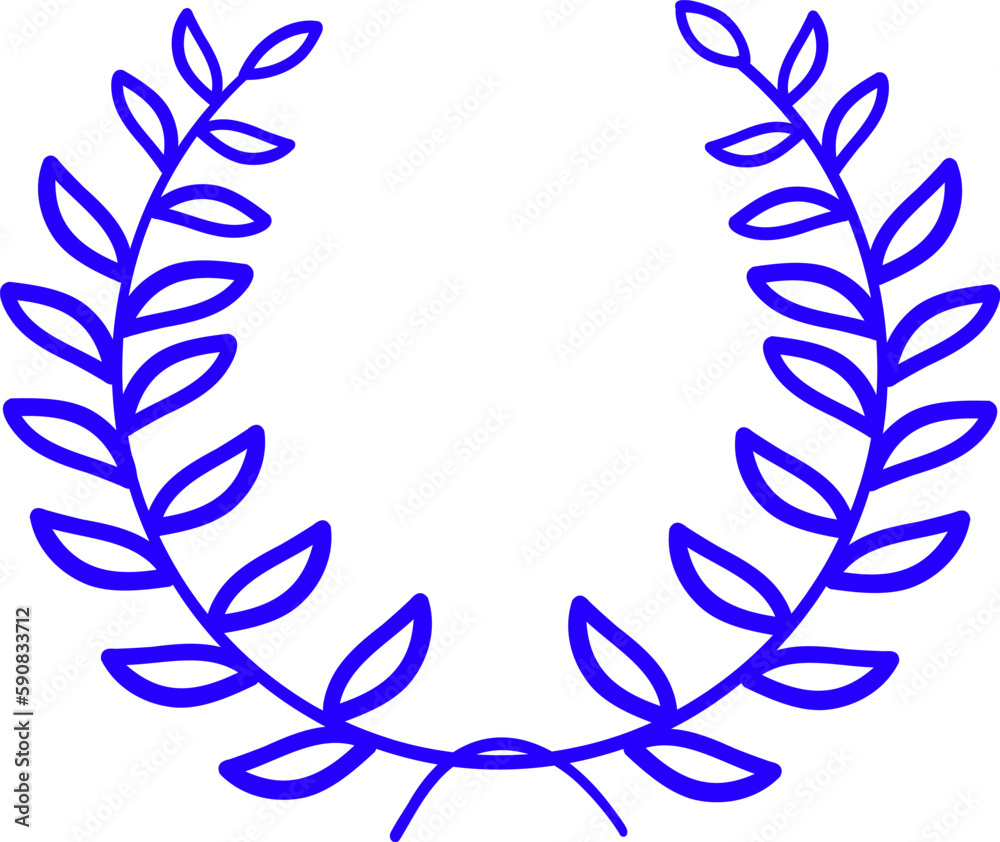 Obraz premium blue ceremonial frame with laurel wreath