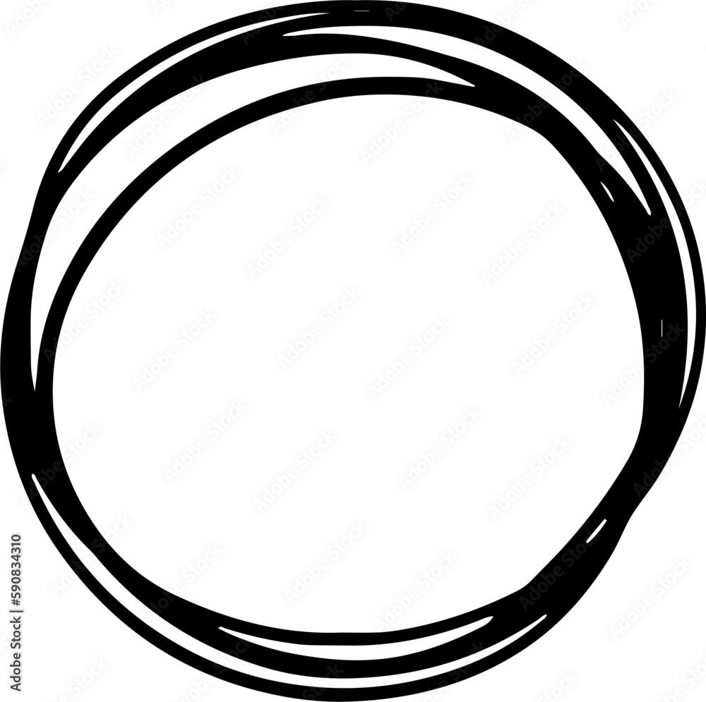 Hand Drawn Circle Line Vector
