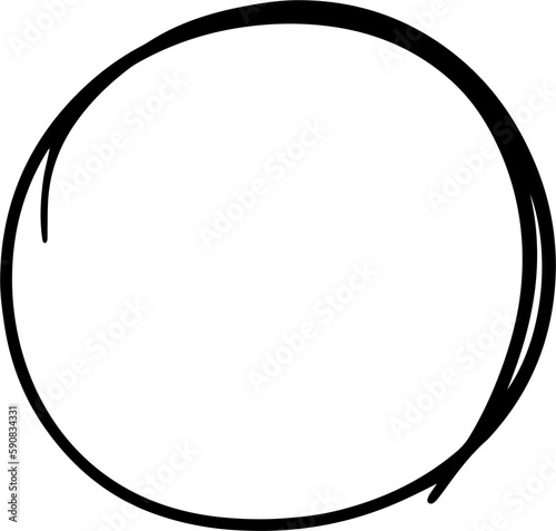 Hand Drawn Circle Line Vector