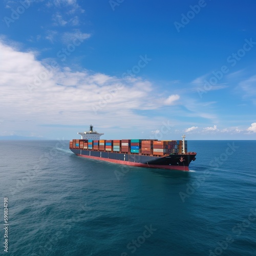 container cargo freight ship. generative ai