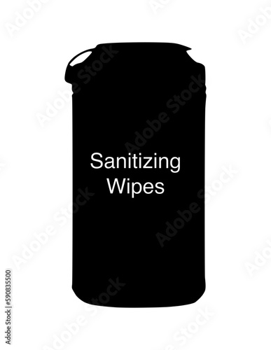 Illustration of surface sanitizing wipes.