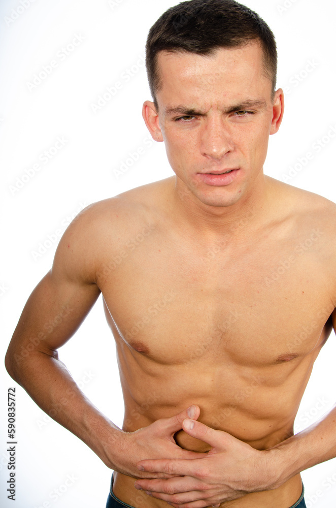 Pain. Young attractive man and health problems. Pain. Young attractive man and health problems.