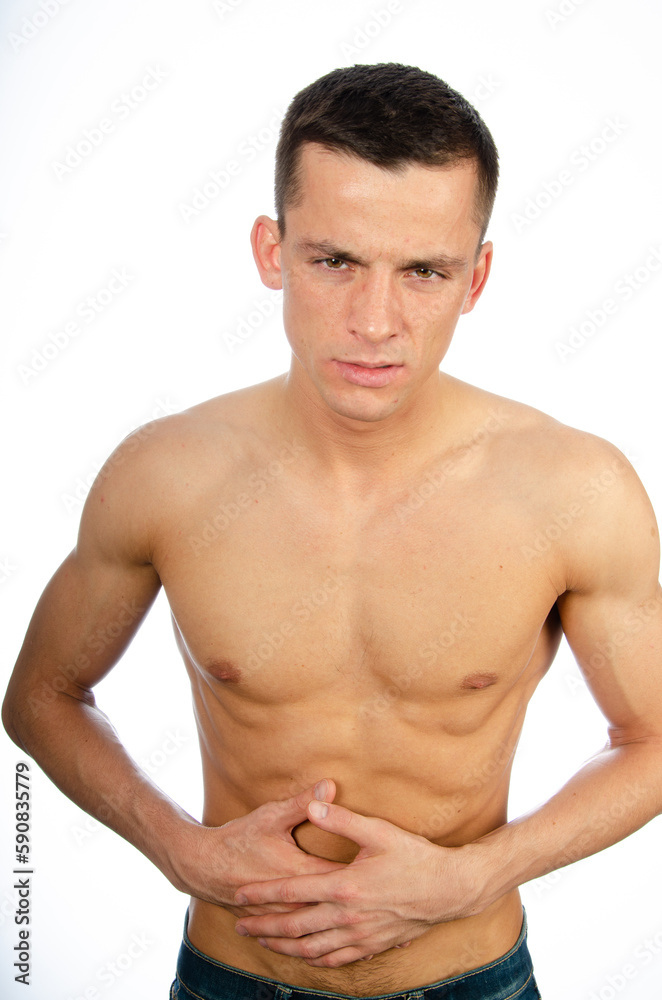 Pain. Young attractive man and health problems. Pain. Young attractive man and health problems.
