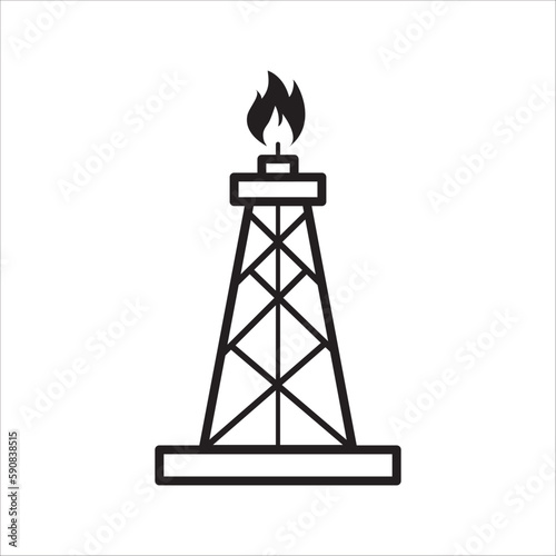 Pump jack icon. Oil rocking chair vector icon. Oil pump flat sign design. Petroleum rocking chair symbol pictogram. UX UI icon © Elchin