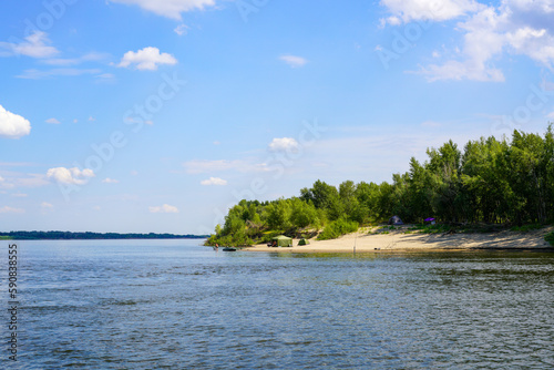 The Great Russian Volga River and its banks. © I