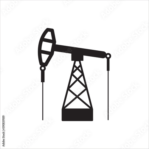 Pump jack icon. Oil rocking chair vector icon. Oil pump flat sign design. Petroleum rocking chair symbol pictogram. UX UI icon