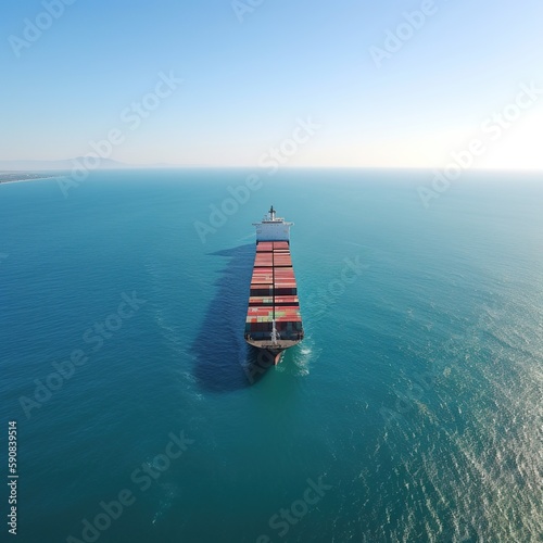 Global business logistic import export freight shipping transportation oversea worldwide by container ship. generative ai