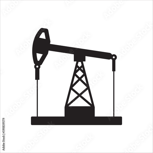Pump jack icon. Oil rocking chair vector icon. Oil pump flat sign design. Petroleum rocking chair symbol pictogram. UX UI icon