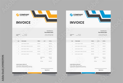 Modern invoice vector template