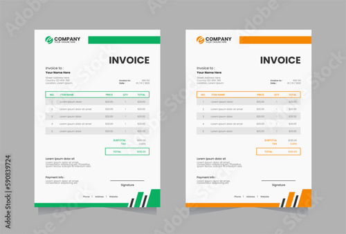 Modern invoice vector template