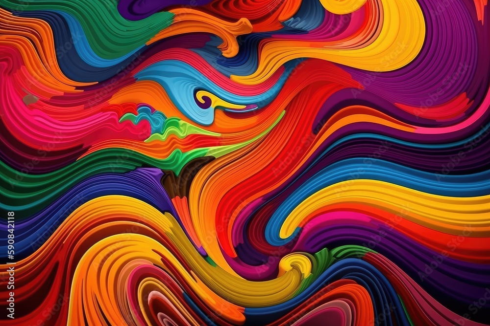 vibrant and colorful abstract painting. Generative AI vibrant and colorful abstract painting. Generative AI