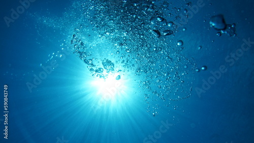 Look up at the water surface in the sea