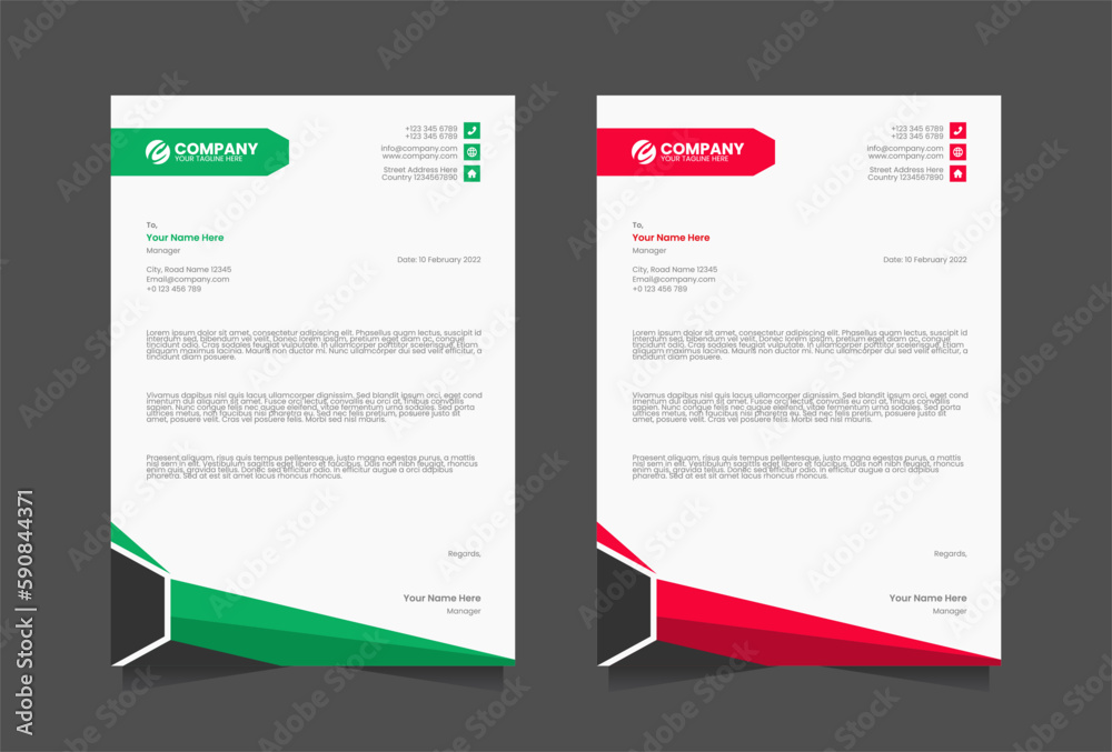 Obraz premium Modern Letterhead vector template