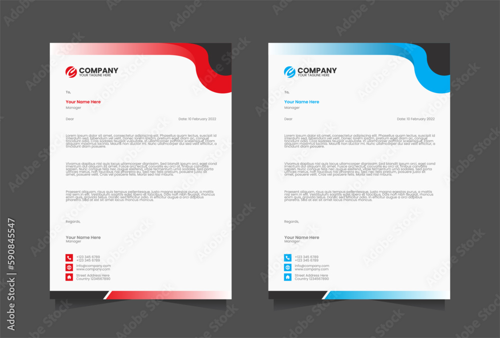 Obraz premium Modern Letterhead vector template