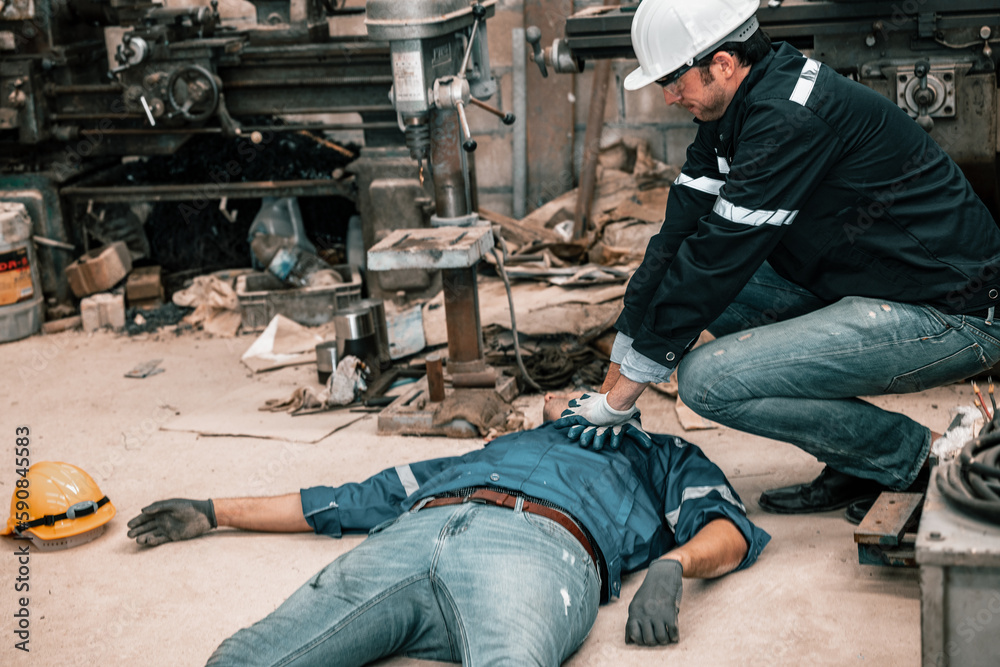 The fatal accident was a heart attack to become unconscious and unresponsive suffered by the robotic welding technician. The Cardio Pulmonary Resuscitation performed by the coworker has no benefit.
The fatal accident was a heart attack to become unconscious and unresponsive suffered by the robotic welding technician. The Cardio Pulmonary Resuscitation performed by the coworker has no benefit.