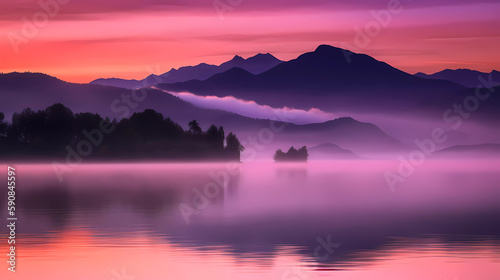 Beautiful sunrise landscape , ai