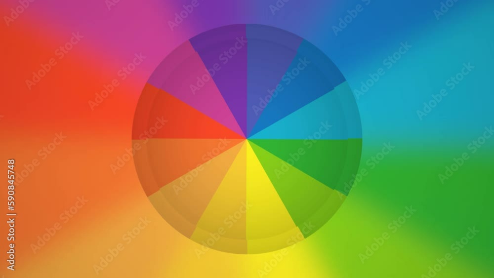 Color wheel palette animation loop in rainbow shades