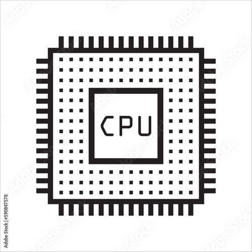 Processor vector icon. CPU microprocessor flat sign. Computer chip symbol. Micro chip flat pictogram. UX UI icon