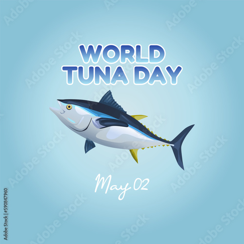 vector graphic of world tuna day good for world tuna day celebration. flat design. flyer design.flat illustration.