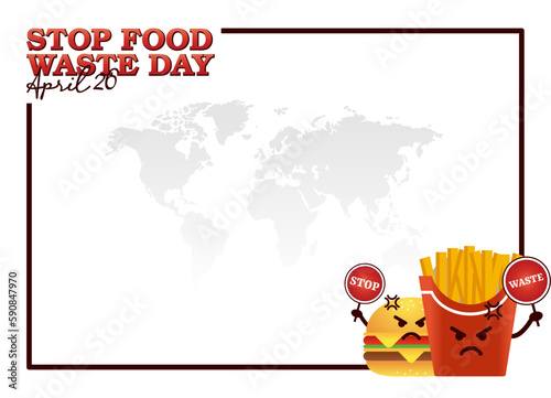 vector graphic of stop food waste day good for stop food waste day celebration. flat design. flyer design.flat illustration.