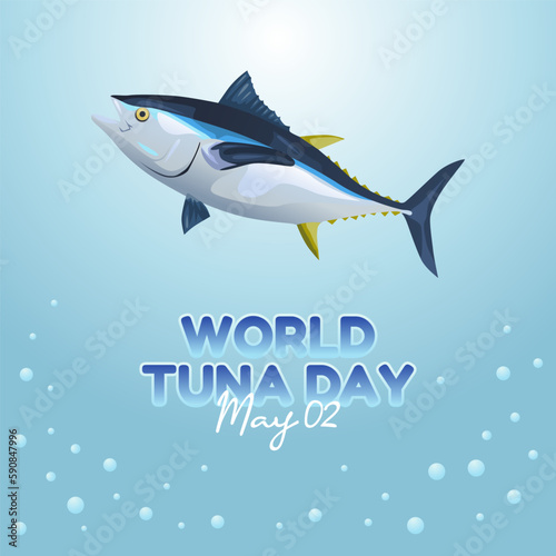 vector graphic of world tuna day good for world tuna day celebration. flat design. flyer design.flat illustration.
