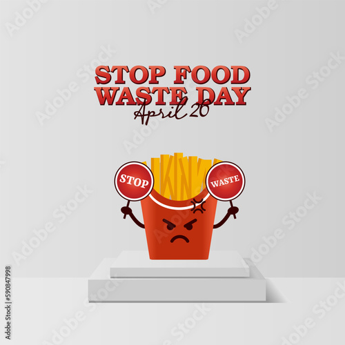 vector graphic of stop food waste day good for stop food waste day celebration. flat design. flyer design.flat illustration.
