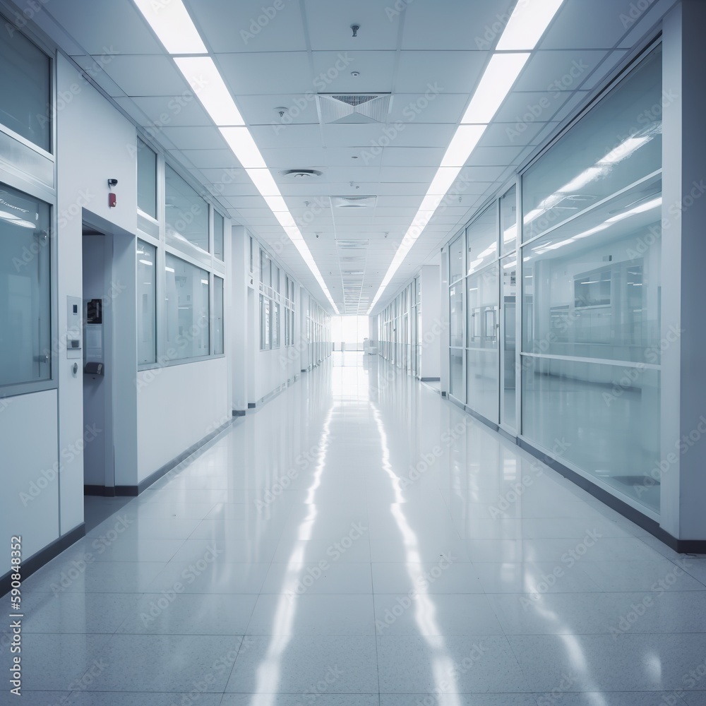 corridor in the hospital. generative ai