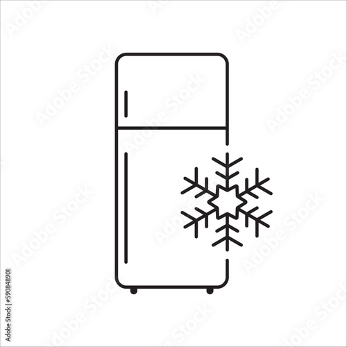 Refrigerator vector icon. Frig flat sign design. Freezer symbol pictogram. Frig icon. Refrigerator sign. UX UI icon