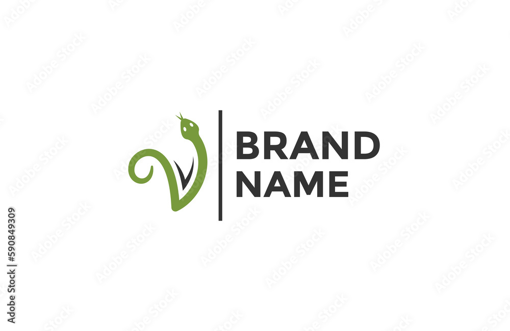 Letter v snake logo icon design template flat vector Letter v snake logo icon design template flat vector