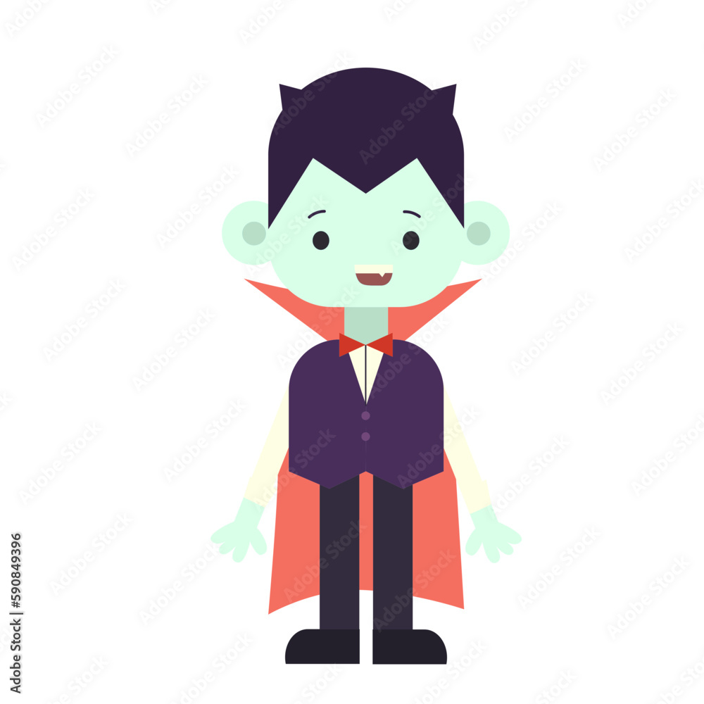 Kid with Halloween Costum Vampire