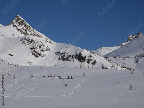 Lake Louse Ski Resort in the mountains photo