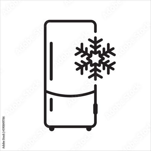 Refrigerator vector icon. Frig flat sign design. Freezer symbol pictogram. Frig icon. Refrigerator sign. UX UI icon