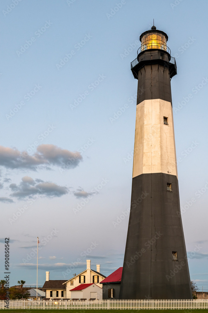 Tybee Island Light, a lighthouse next to the entrance of the Savannah River on Tybee Island, Georgia