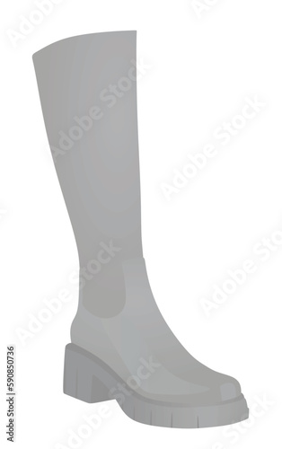 Grey woman ankle shoe. vector illustration