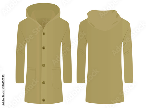 Brown overcoat jacket. vector illustration