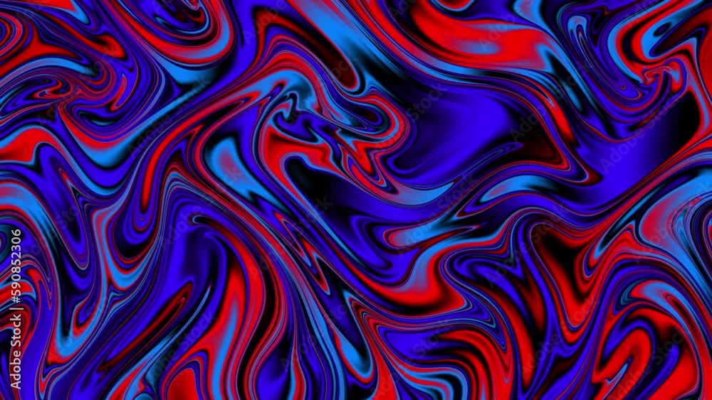 Seamless abstract psychedelic wavy background for loop playback. 4k video