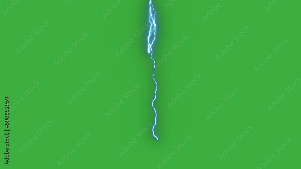 Animation video loop real electric lightning effect on green screen background . Animation video loop real electric lightning effect on green screen background .