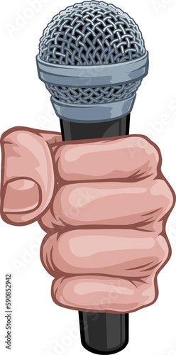 Microphone Fist Hand Comic ...