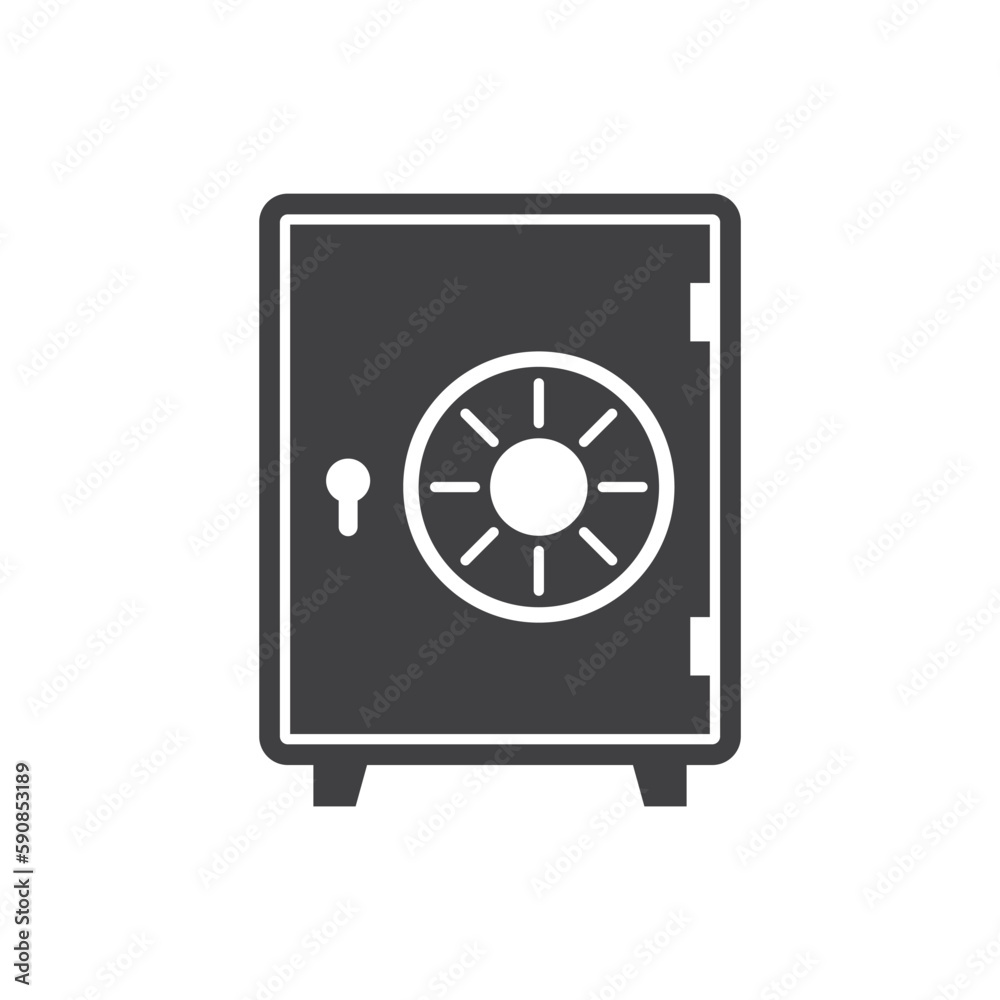 Bank safe box icon. Safe lock vector icon. Money safe flat sign design. Vault symbol. Strongbox pictogram. UX UI icon Bank safe box icon. Safe lock vector icon. Money safe flat sign design. Vault symbol. Strongbox pictogram. UX UI icon