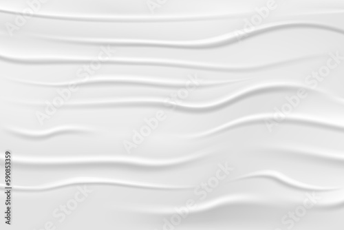 Texture white with wet paper effect, gray background for web design. Old cardboard cover template with folds and crumpled elements, vector illustration. © Nadzeya Pakhomava