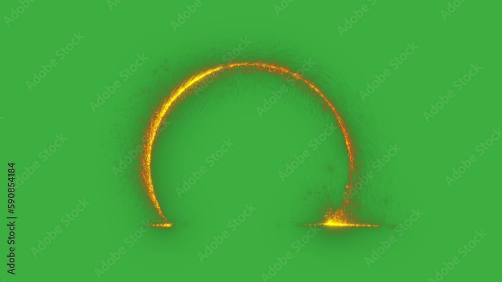 Green screen chroma key sparky portal effect with looping animation