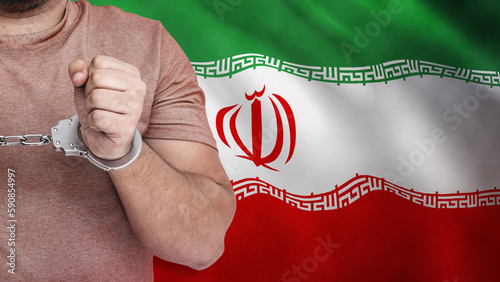 Fotografie A man getting under arrest in Iran or Persia