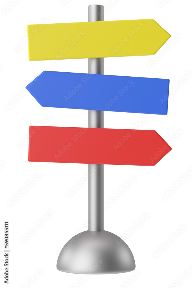 Direction sign. 3D signpost. 3D illustration. Direction sign. 3D signpost. 3D illustration.