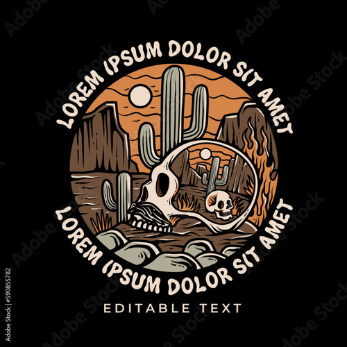 the skeleton illustration on the desert